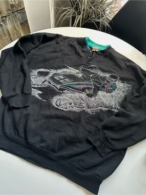 Vintage Men’s Pullover Sweater with winter graphic - size XL